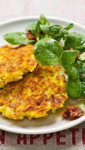 Galettes de panais et carottes à la ricotta
