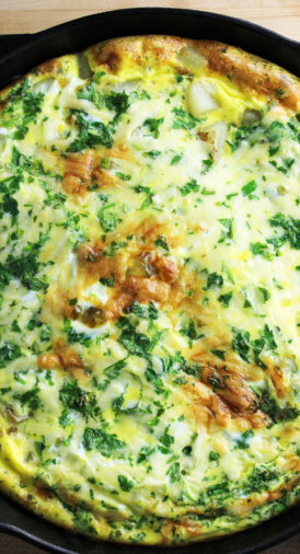 Frittata d’épinards et fromage de chèvre – Au four