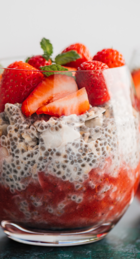 Pudding de chia aux fraises