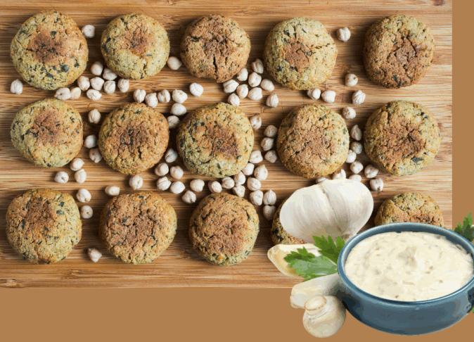 Croquettes de pois et sauce blanche