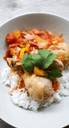 Poulet basquaise léger
