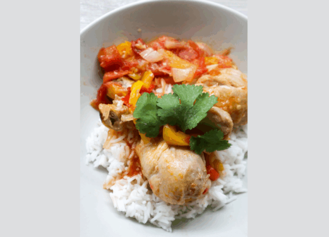 Poulet basquaise léger