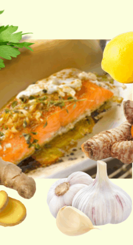 Saumon au curcuma et au gingembre
