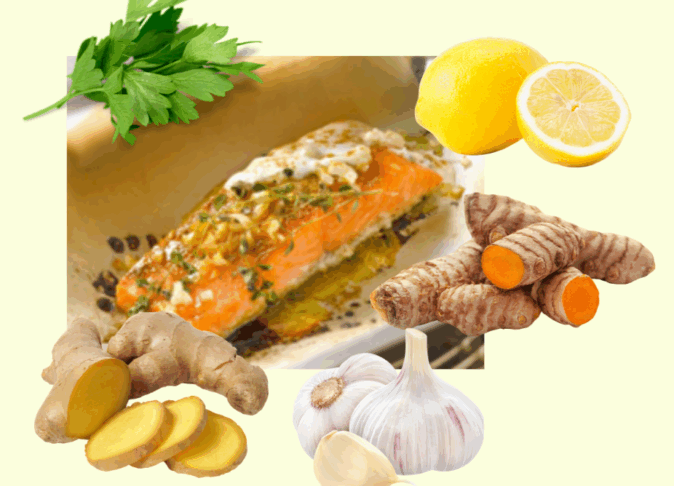 Saumon au curcuma et au gingembre