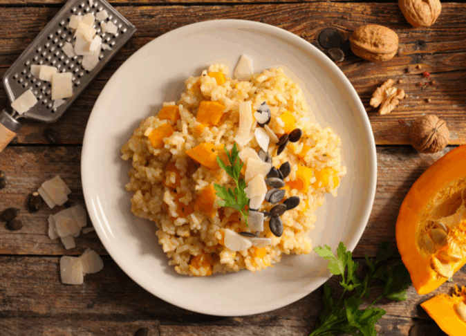 Risotto aux lentilles et courge