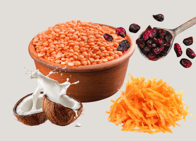 Salade de lentilles corail à la coco