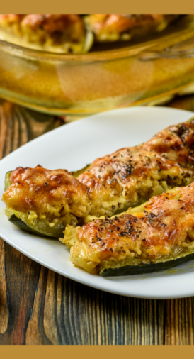 Courgettes farcies au poulet et au curry