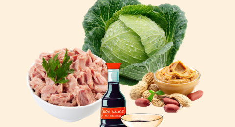 Chou-vert au thon et sauce umami